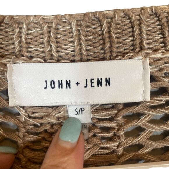 John + Jenn Brown Ombre Netted Long Sleeve Pullover Knit Sweater Women Sz SP - Picture 7 of 8